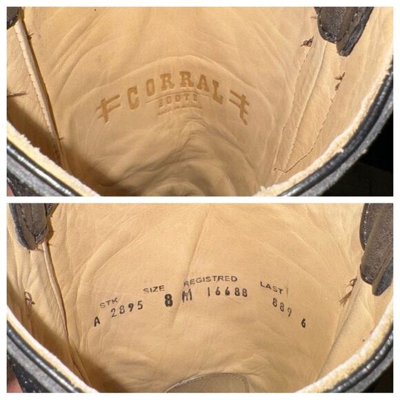 Corral rare diamond Aztec quilted tall boots snip toe - Picture 10 of 12